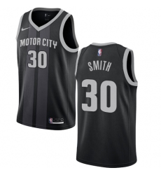 Men's Nike Detroit Pistons #30 Joe Smith Swingman Black NBA Jersey - City Edition