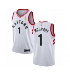 Men's Toronto Raptors #1 Tracy Mcgrady Swingman White 2019 Basketball Finals Champions Jersey - Association Edition