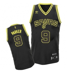 Men's Adidas San Antonio Spurs #9 Tony Parker Swingman Black Electricity Fashion NBA Jersey