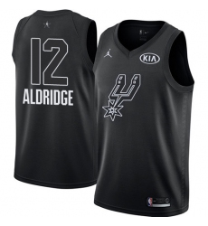 Men's Nike Jordan San Antonio Spurs #12 LaMarcus Aldridge Swingman Black 2018 All-Star Game NBA Jersey