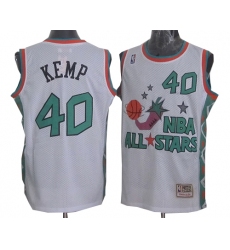Men's Mitchell and Ness Oklahoma City Thunder #40 Shawn Kemp Authentic White 1996 All Star Throwback NBA Jersey