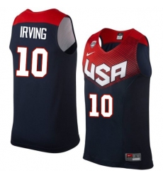 Men's Nike Team USA #10 Kyrie Irving Authentic Navy Blue 2014 Dream Team Basketball Jersey