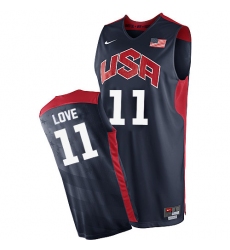 Men's Nike Team USA #11 Kevin Love Swingman Navy Blue 2012 Olympics Basketball Jersey