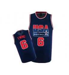 Men's Nike Team USA #6 Patrick Ewing Authentic Navy Blue 2012 Olympic Retro Basketball Jersey