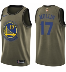 Youth Nike Golden State Warriors #17 Chris Mullin Swingman Green Salute to Service 2018 NBA Finals Bound NBA Jersey