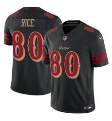 Men's San Francisco 49ers #80 Jerry Rice Black 2025 F.U.S.E. “Rivalries” Vapor Limited Football Stitched Jersey