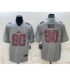 Men's San Francisco 49ers #80 Jerry Rice Grey Atmosphere Fashion 2022 Vapor Untouchable Stitched Limited Jersey