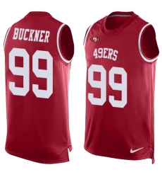 Men's Nike San Francisco 49ers #99 DeForest Buckner Limited Red Player Name & Number Tank Top NFL Jersey