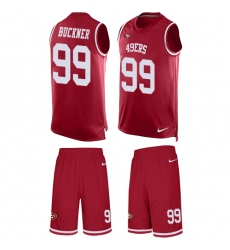 Men's Nike San Francisco 49ers #99 DeForest Buckner Limited Red Tank Top Suit NFL Jersey
