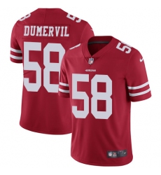 Youth Nike San Francisco 49ers #58 Elvis Dumervil Red Team Color Vapor Untouchable Limited Player NFL Jersey