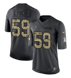 Men's Nike San Francisco 49ers #59 Aaron Lynch Limited Black 2016 Salute to Service NFL Jersey