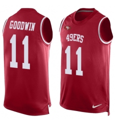 Men's Nike San Francisco 49ers #11 Marquise Goodwin Limited Red Player Name & Number Tank Top NFL Jersey