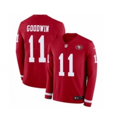 Men's Nike San Francisco 49ers #11 Marquise Goodwin Limited Red Therma Long Sleeve NFL Jersey