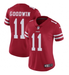 Women's Nike San Francisco 49ers #11 Marquise Goodwin Red Team Color Vapor Untouchable Limited Player NFL Jersey