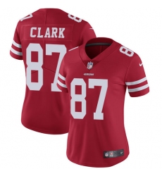 Women's Nike San Francisco 49ers #87 Dwight Clark Red Team Color Vapor Untouchable Limited Player NFL Jersey