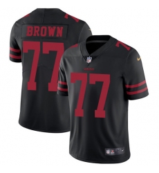 Men's Nike San Francisco 49ers #77 Trent Brown Black Alternate Vapor Untouchable Limited Player NFL Jersey