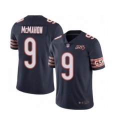 Men's Chicago Bears #9 Jim McMahon Navy Blue Team Color 100th Season Limited Football Jersey