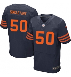 Men's Nike Chicago Bears #50 Mike Singletary Elite Navy Blue Alternate NFL Jersey