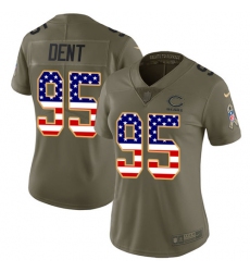Women's Nike Chicago Bears #95 Richard Dent Limited Olive/USA Flag Salute to Service NFL Jersey