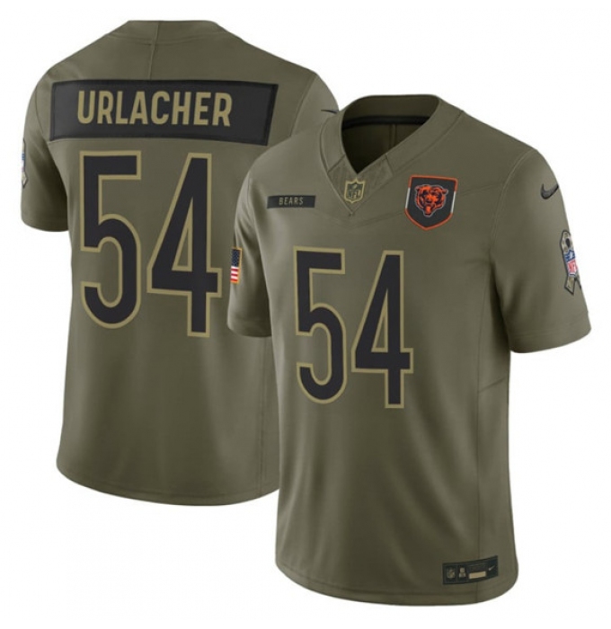 Men's Chicago Bears #54 Brian Urlacher Olive 2025 Salute to Service Limited Football Stitched Jersey