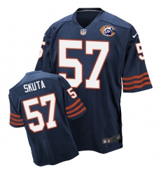 Men's Nike Chicago Bears #57 Dan Skuta Elite Navy Blue Throwback NFL Jersey