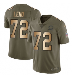 Men's Nike Chicago Bears #72 Charles Leno Limited Olive/Gold Salute to Service NFL Jersey