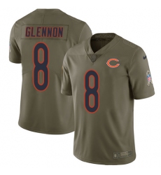 Men's Nike Chicago Bears #8 Mike Glennon Limited Olive 2017 Salute to Service NFL Jersey