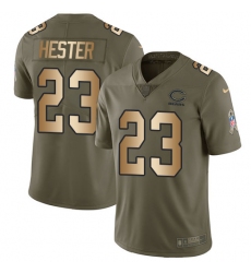 Youth Nike Chicago Bears #23 Devin Hester Limited Olive/Gold Salute to Service NFL Jersey