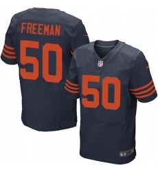 Men's Nike Chicago Bears #50 Jerrell Freeman Elite Navy Blue Alternate NFL Jersey