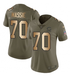 Women's Nike Chicago Bears #70 Bobby Massie Limited Olive/Gold Salute to Service NFL Jersey