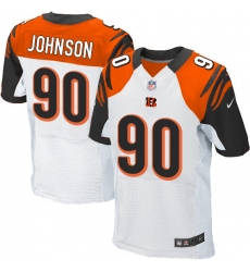 Men's Nike Cincinnati Bengals #90 Michael Johnson Elite White NFL Jersey