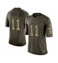 Men's Cincinnati Bengals #11 John Ross Elite Green Salute to Service Football Jersey