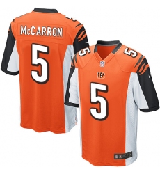 Men's Nike Cincinnati Bengals #5 AJ McCarron Game Orange Alternate NFL Jersey