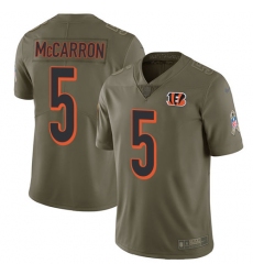 Men's Nike Cincinnati Bengals #5 AJ McCarron Limited Olive 2017 Salute to Service NFL Jersey