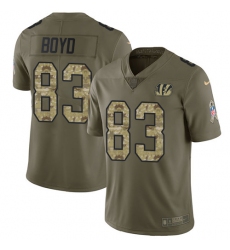 Youth Nike Cincinnati Bengals #83 Tyler Boyd Limited Olive/Camo 2017 Salute to Service NFL Jersey