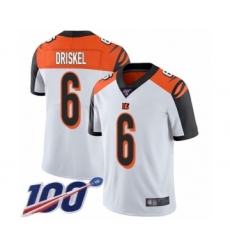 Men's Cincinnati Bengals #6 Jeff Driskel White Vapor Untouchable Limited Player 100th Season Football Jersey