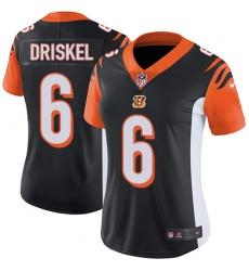 Women's Nike Cincinnati Bengals #6 Jeff Driskel Vapor Untouchable Limited Black Team Color NFL Jersey