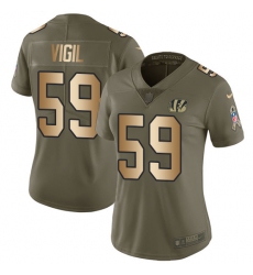 Women's Nike Cincinnati Bengals #59 Nick Vigil Limited Olive/Gold 2017 Salute to Service NFL Jersey