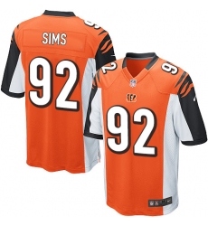 Men's Nike Cincinnati Bengals #92 Pat Sims Game Orange Alternate NFL Jersey