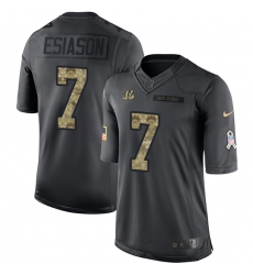 Youth Nike Cincinnati Bengals #7 Boomer Esiason Limited Black 2016 Salute to Service NFL Jersey