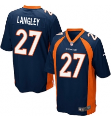 Men's Nike Denver Broncos #27 Brendan Langley Game Navy Blue Alternate NFL Jersey