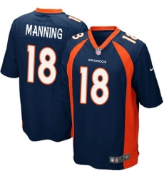 Men's Nike Denver Broncos #18 Peyton Manning Game Navy Blue Alternate NFL Jersey