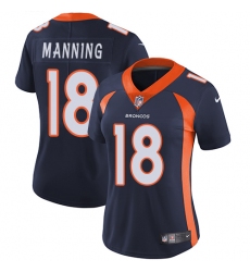 Women's Nike Denver Broncos #18 Peyton Manning Navy Blue Alternate Vapor Untouchable Limited Player NFL Jersey