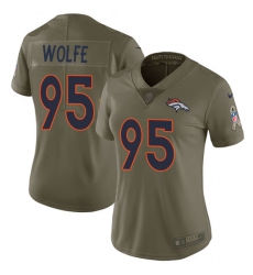 Women's Nike Denver Broncos #95 Derek Wolfe Limited Olive 2017 Salute to Service NFL Jersey