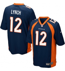 Men's Nike Denver Broncos #12 Paxton Lynch Game Navy Blue Alternate NFL Jersey
