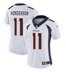 Women's Nike Denver Broncos #11 Carlos Henderson White Vapor Untouchable Limited Player NFL Jersey