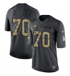 Men's Nike Cleveland Browns #70 Kevin Zeitler Limited Black 2016 Salute to Service NFL Jersey