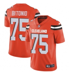 Men's Nike Cleveland Browns #75 Joel Bitonio Orange Alternate Vapor Untouchable Limited Player NFL Jersey