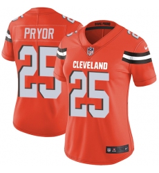 Women's Nike Cleveland Browns #25 Calvin Pryor Orange Alternate Vapor Untouchable Limited Player NFL Jersey