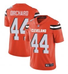 Men's Nike Cleveland Browns #44 Nate Orchard Orange Alternate Vapor Untouchable Limited Player NFL Jersey